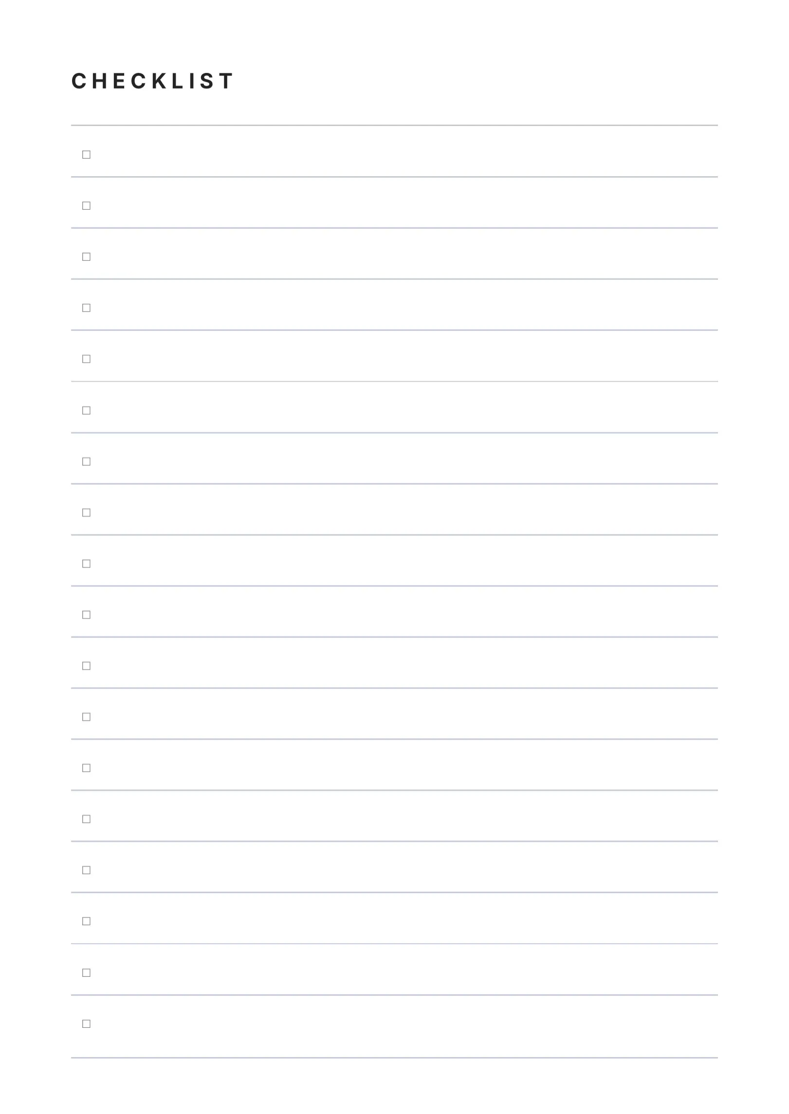 Checklist Page