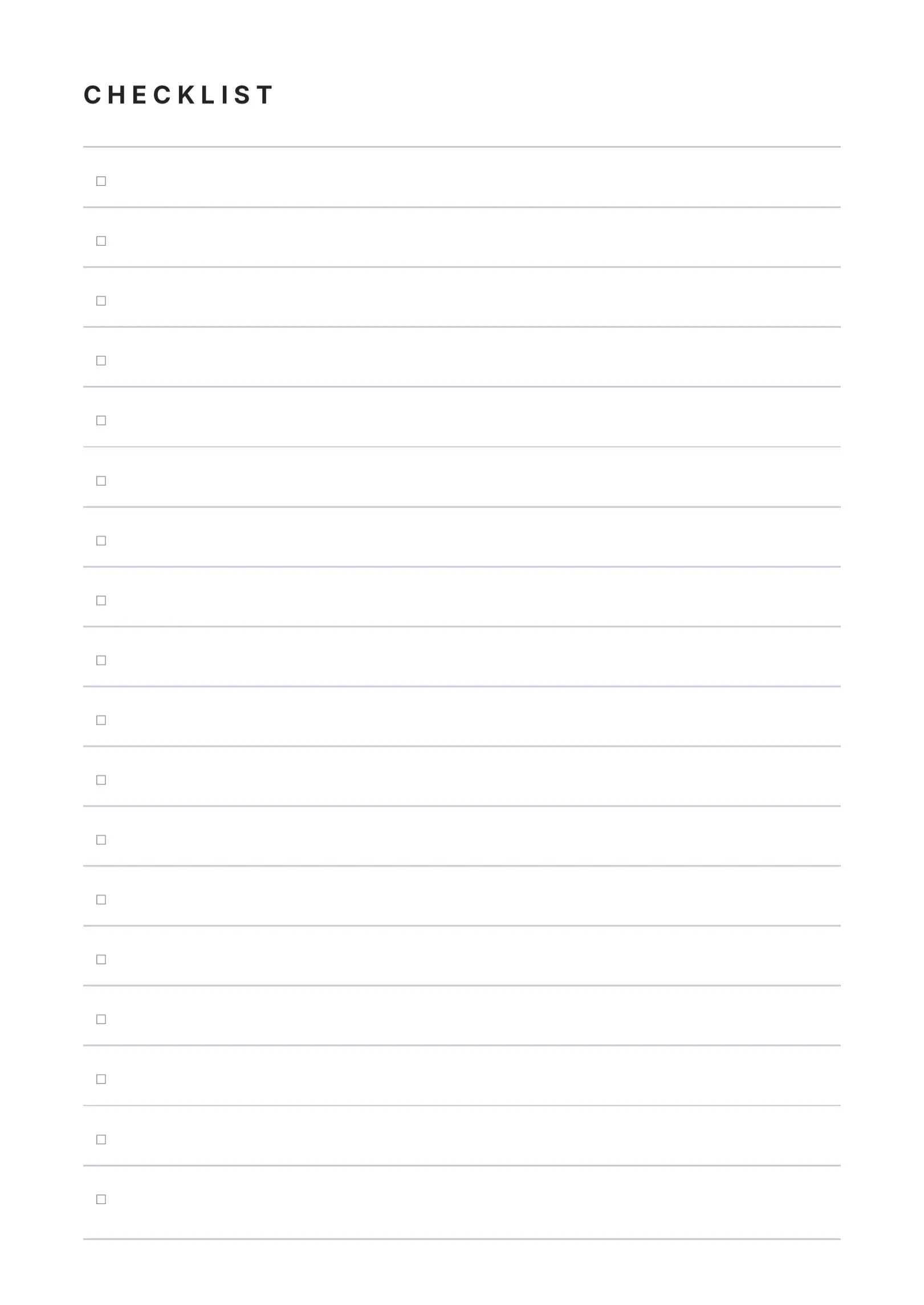 Checklist Page