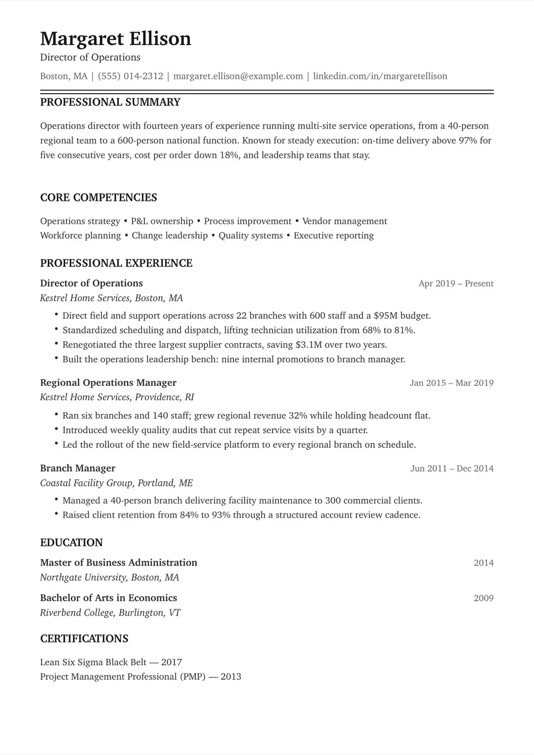 سیاہ و سفید سادہ ATS موافق CV ٹیمپلیٹ – منظم
