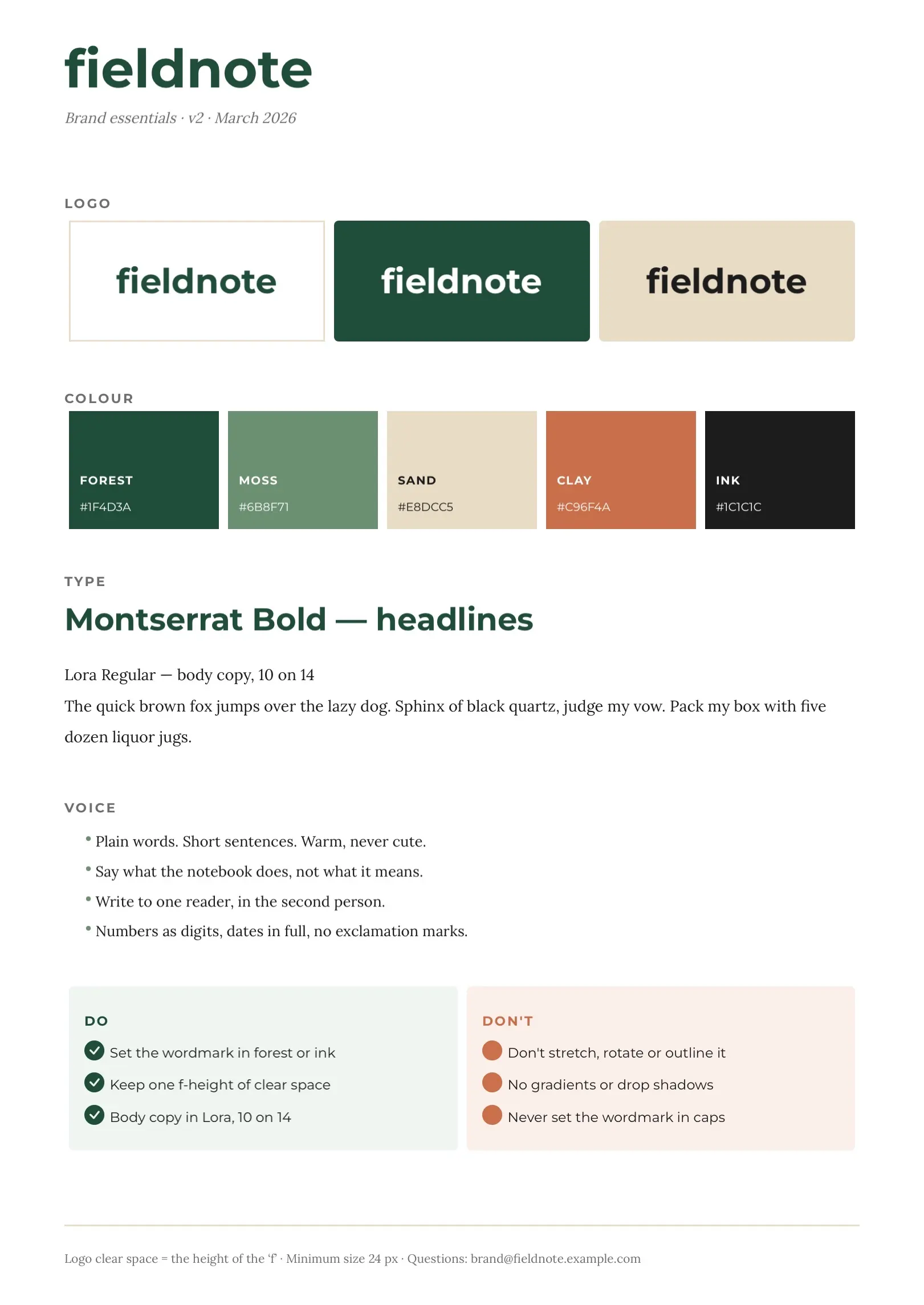 Deep Teal Brand Style Guide Template