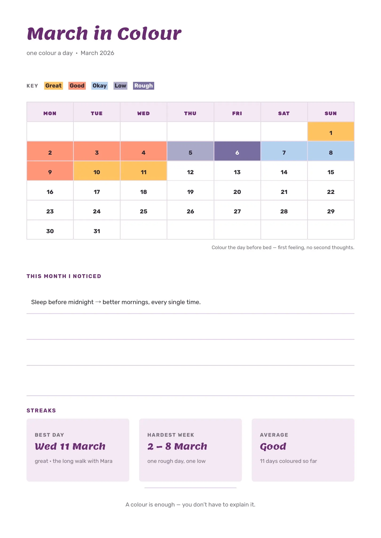 Orange Monthly Mood Tracker Template