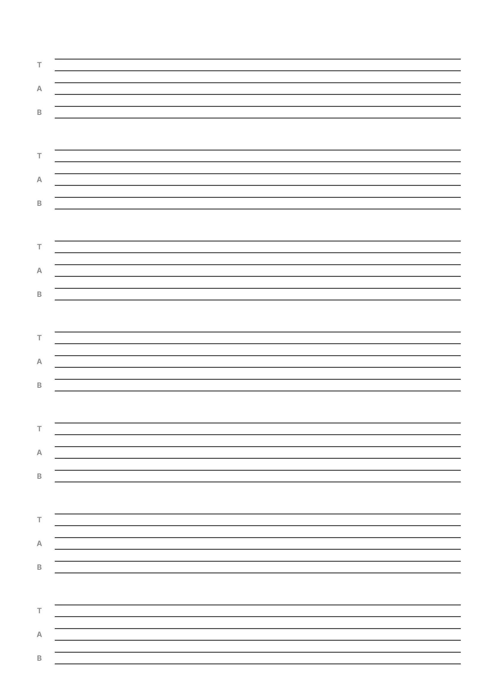 Guitar Tab Paper