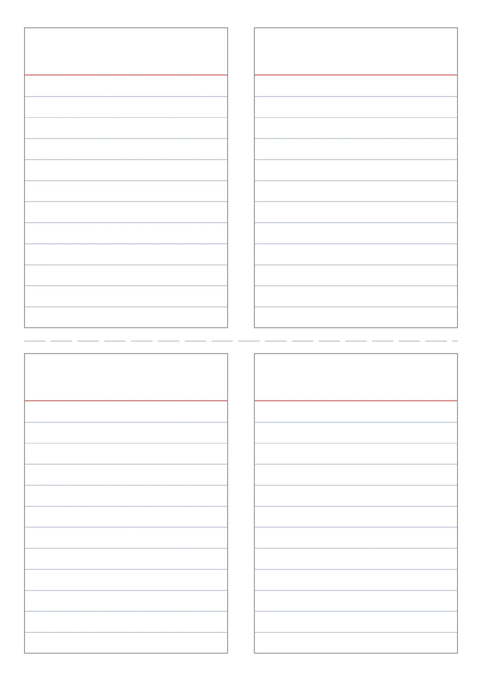 Lined Index Cards