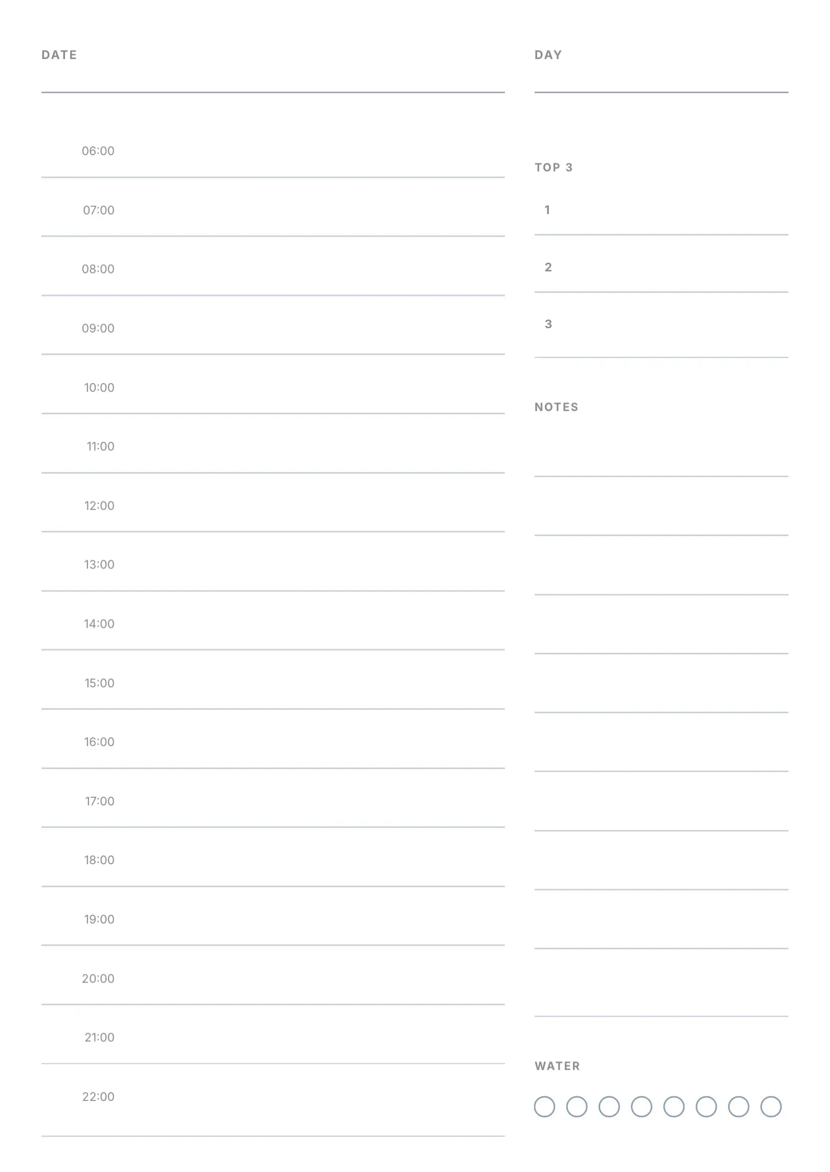 Hourly Day Schedule