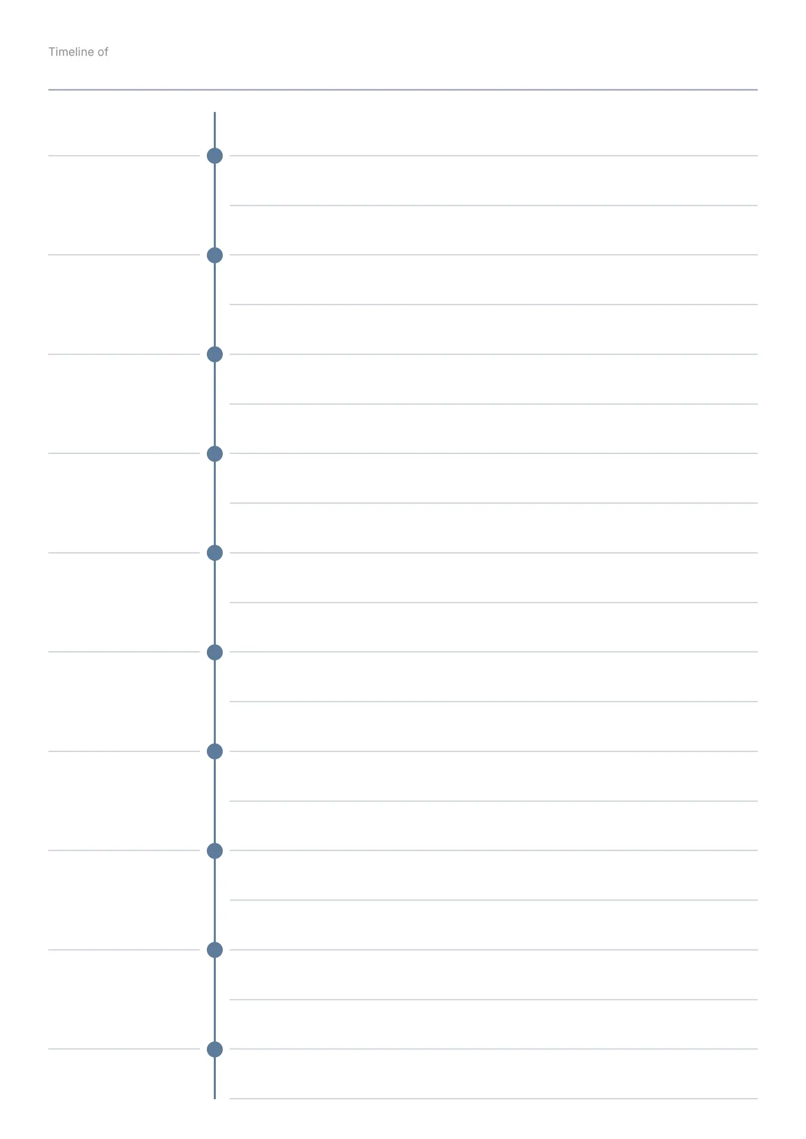 Blank Vertical Timeline