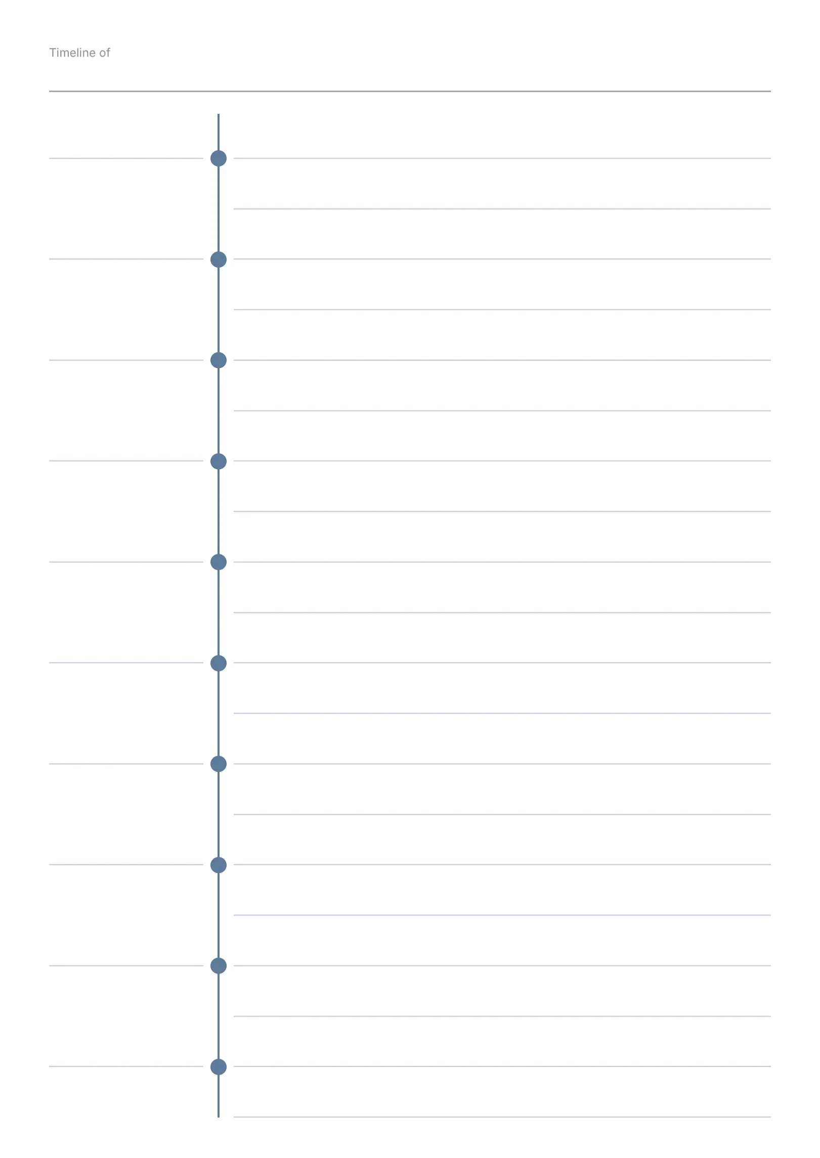Blank Vertical Timeline
